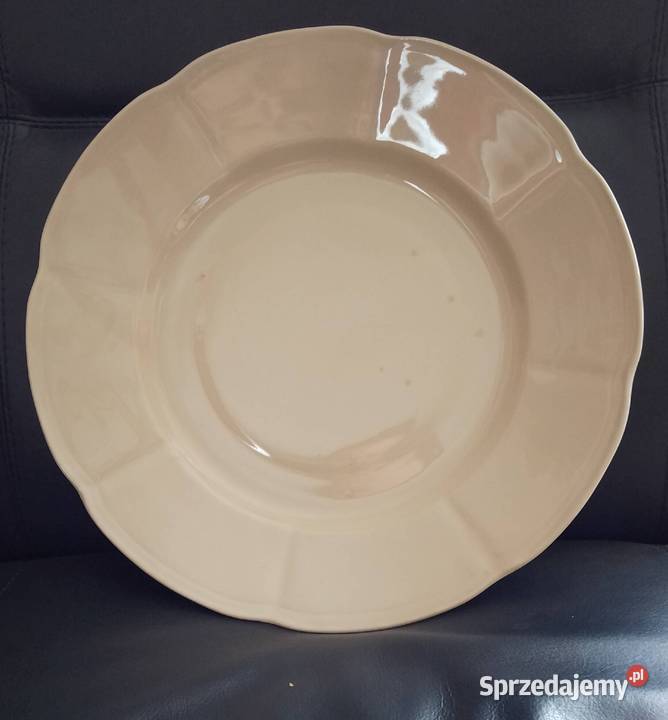 Talerz Duży Ecru Chodzież Porcelana i szkło Nakło nad Notecią sprzedam
