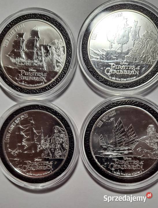 Piraci z Karaibów 4szt srebrnych monet