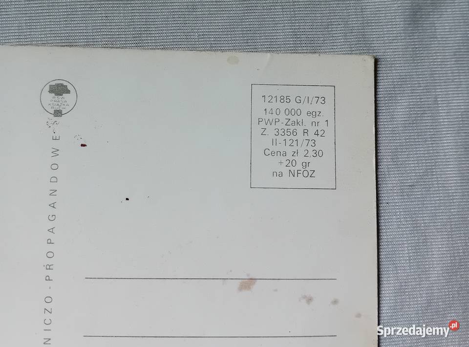 Pocztówka wielkanocna z pisankami KAW 1973 r Koźminek