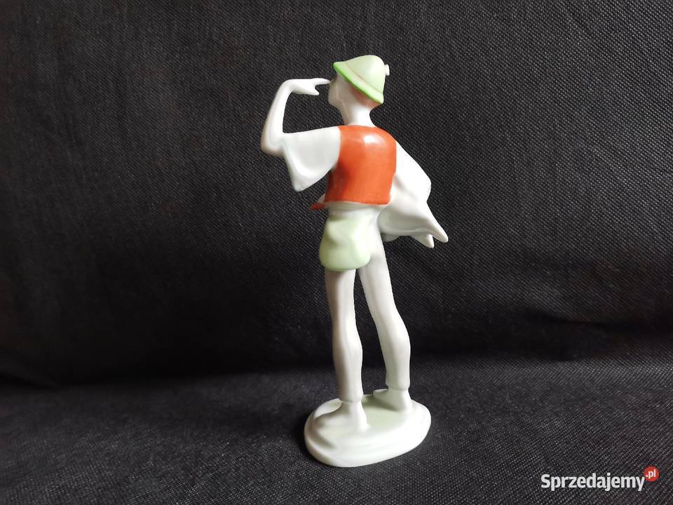 Stara figurka Gęsiarek porcelana Holohaza