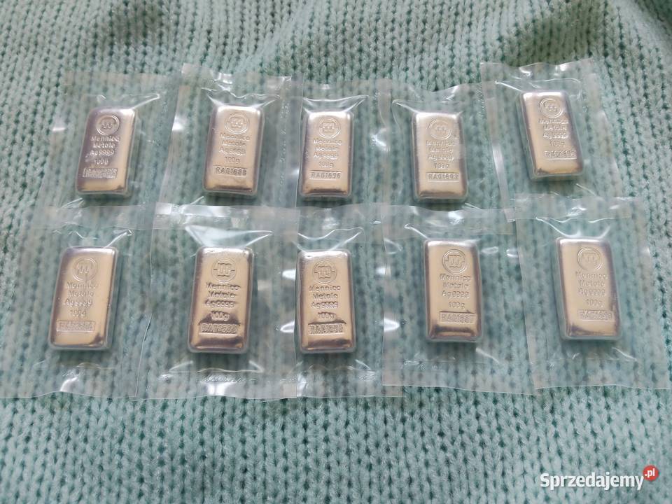 Sztabka srebra sztabki 9999 Mennica Metale