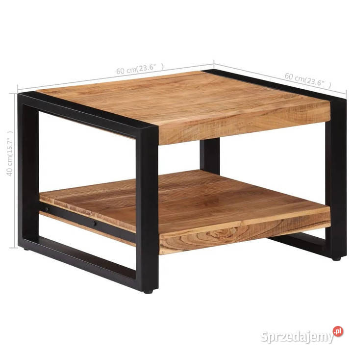 Stolik kawowy 60x60x40 lite drewno akacjowe mazowieckie Warszawa