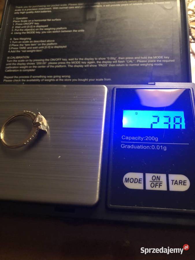 Złoty pierścionek 585 WKruk z dużą cyrkonia Tarnowo Podgórne
