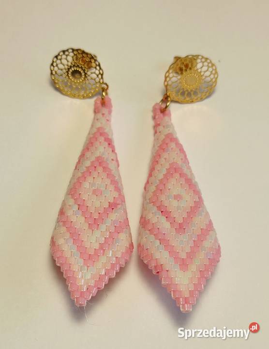 KOLCZYKI ROŻKI BIAŁORÓŻOWE Warszawa