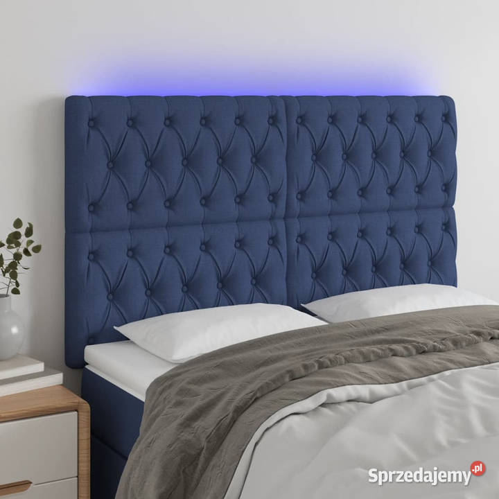 Zagłówek do łóżka z LED niebieski 144x7x118128 Warszawa