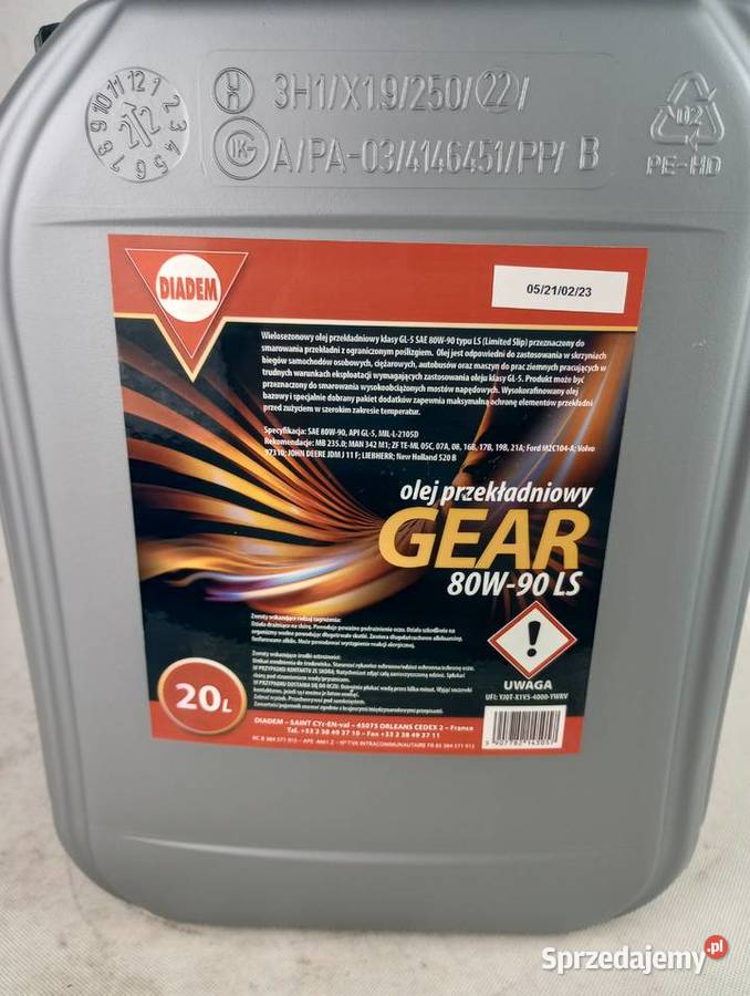 Olej przekładniowy Diadem Gear 80w90 20l nieuszkodzony Józefin