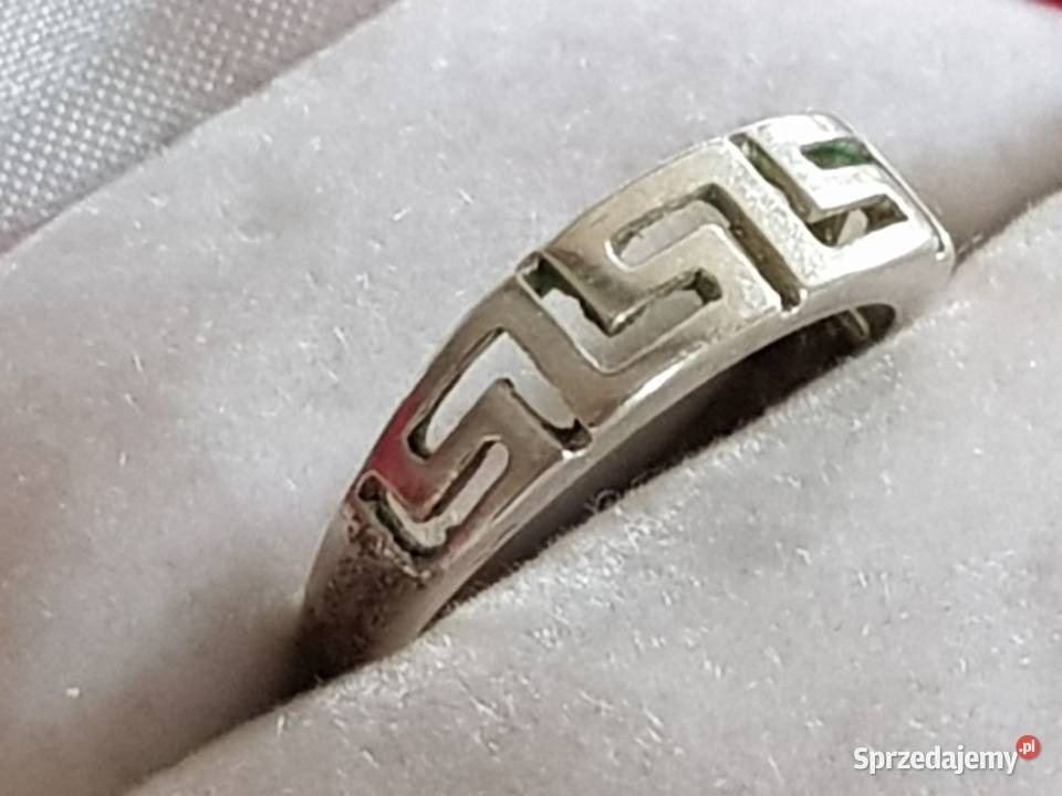 srebrny grecki motyw pierścionek biżuteria srebrne