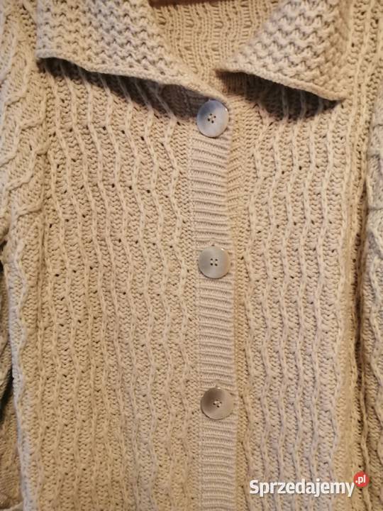 damski kardigan biel ecru długi rozmiar 4446 Moda i Styl Koszalin