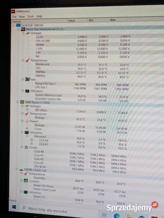 Komputer do gier z monitorem bez Ryzen 3 1300x Mrągowo