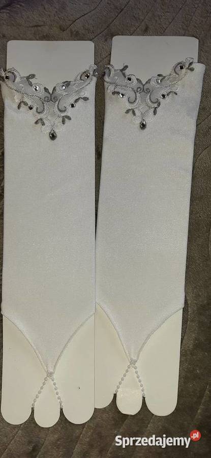 Rękawiczki komunijne długie na jeden paluszek Borów