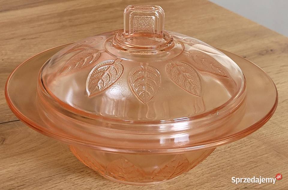 Wyjątkowa bomboniera prasowane szkło rozalinowe Kraków