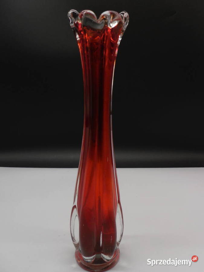 Rubinowy Wazon Szklany Best Art Glass Murano Raszków