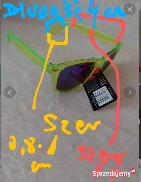 Neonowe zielone okulary przeciwsłoneczne małopolskie Kraków