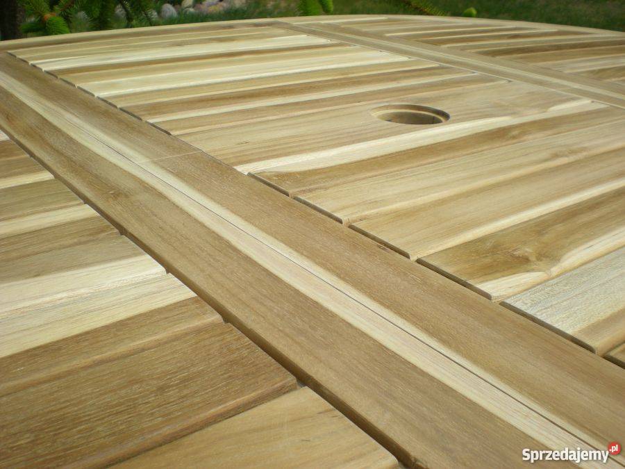 Solidny stół ogrodowy z drewna teakowego 120 170 Konin