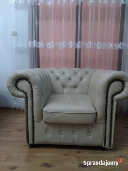 Zestawu fotel 1chesterfield skóra naturalna