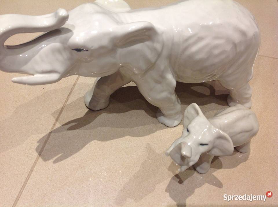 Figurki Słonia z Białej Porcelany stare lubuskie Nowa Sól sprzedam