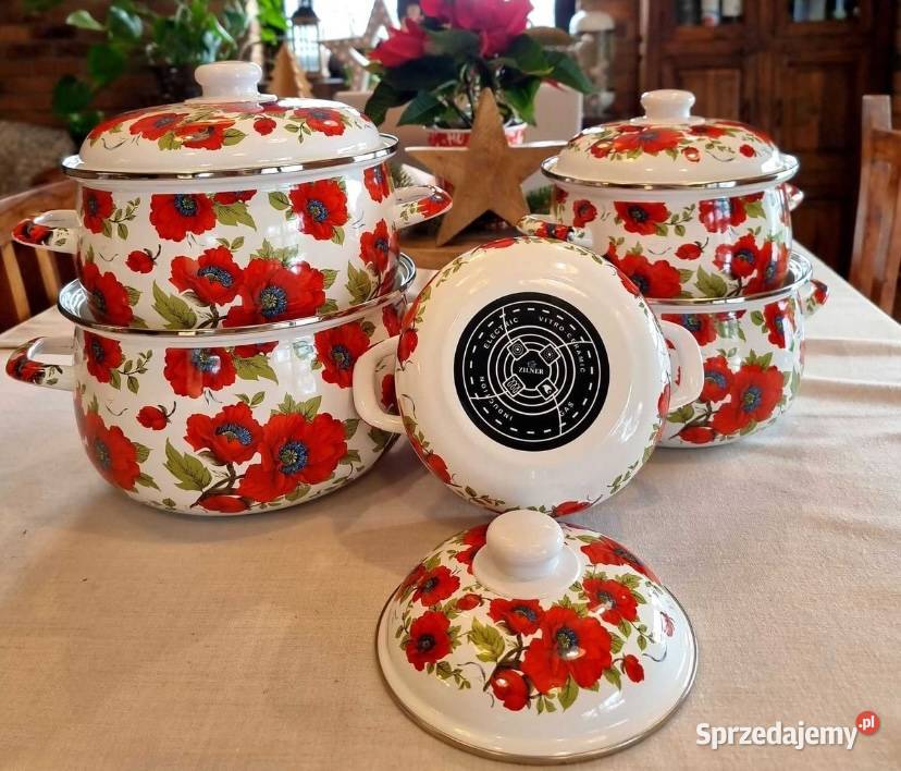 219 Garnki emaliowane duże makin