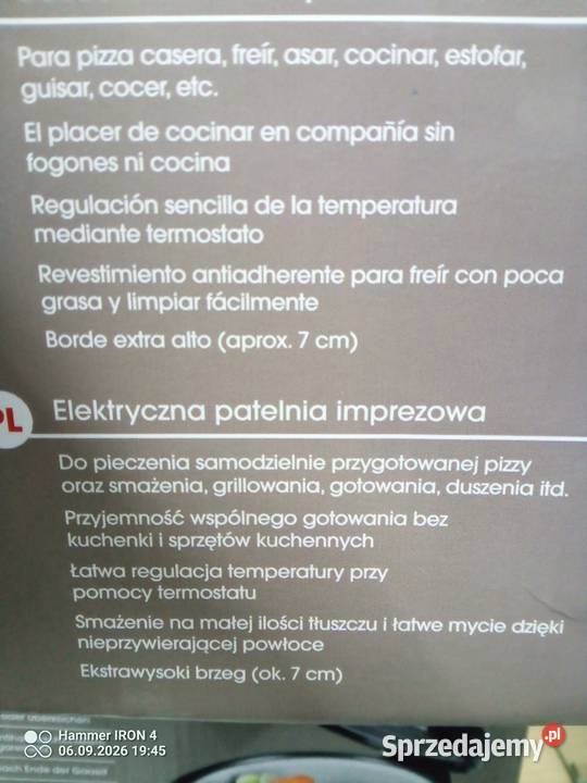 Elektryczna Patelnia Nowa świętokrzyskie Ostrowiec Świętokrzyski