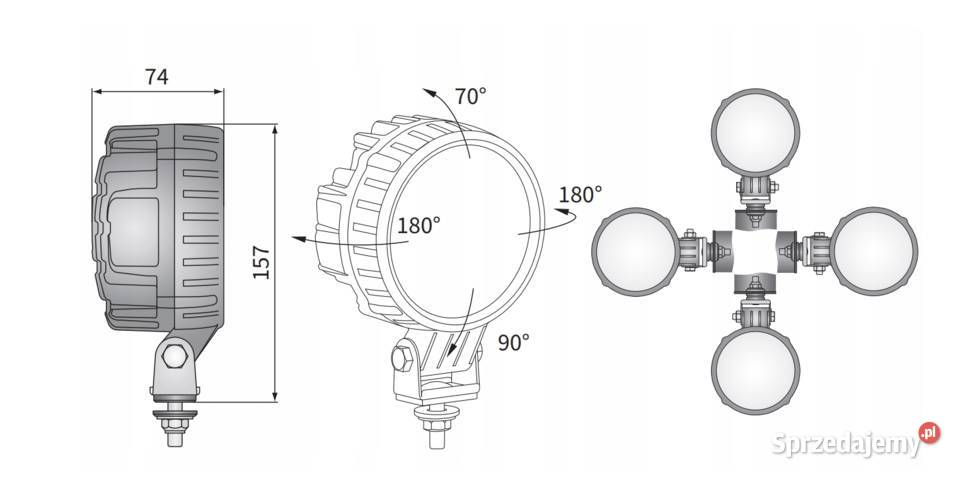 LAMPA ROBOCZA LED WESEM Z KRATKĄ 1224V 2000LM Zakrzew