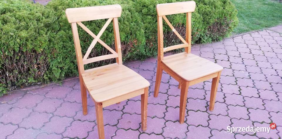 Krzesła 2 sztuki Ingolf Ikea drewniane krzesło Sulbiny sprzedam
