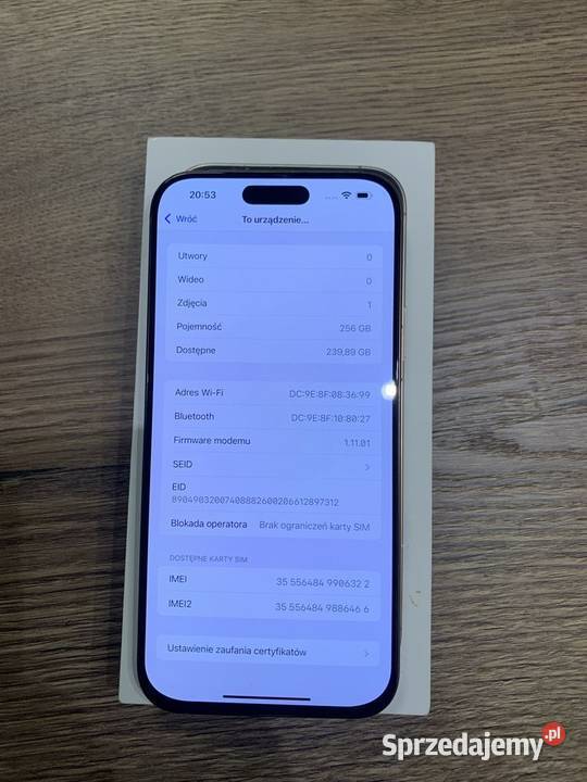 iPhone 16 pro 256MB Warszawa sprzedam