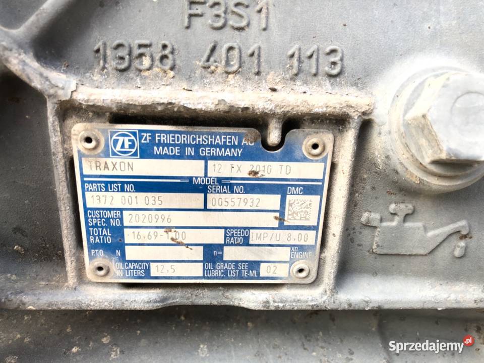 SKRZYNIA BIEGÓW DAF CF 12TX2010TD 108 370 podkarpackie