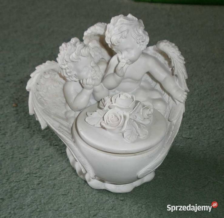 Precyzyjna Rzeźba Aniołki Kropielnica Alabaster Kraków