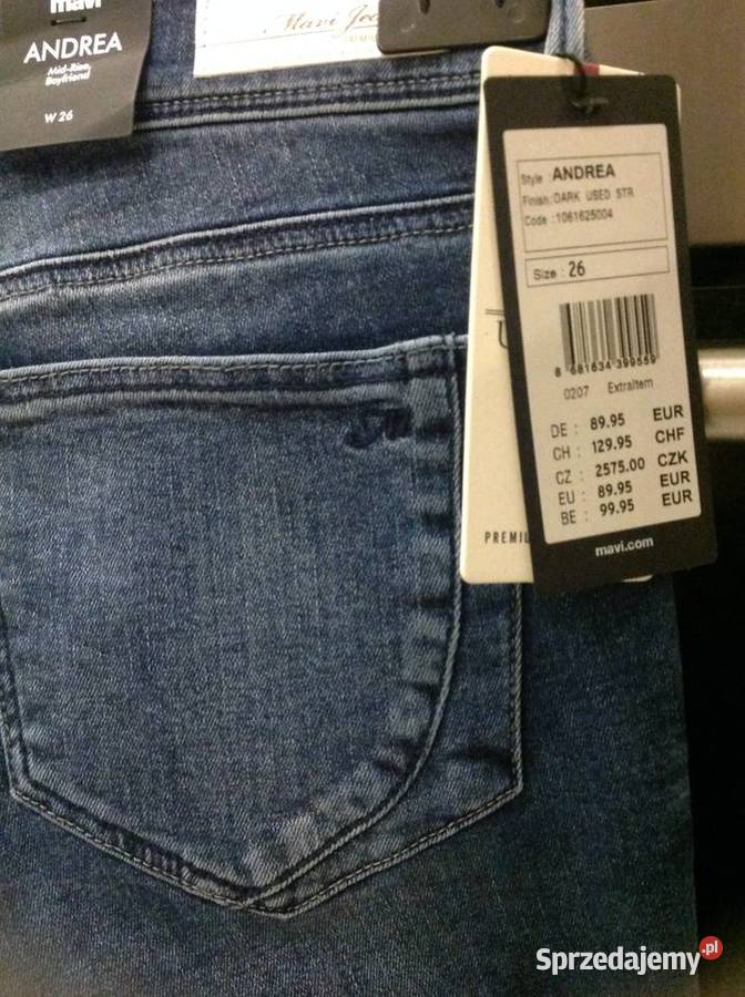 Spodnie Jeans Rurki Damskie MAVI SM NOWE Rozmiar 38(M) Nowa Sól