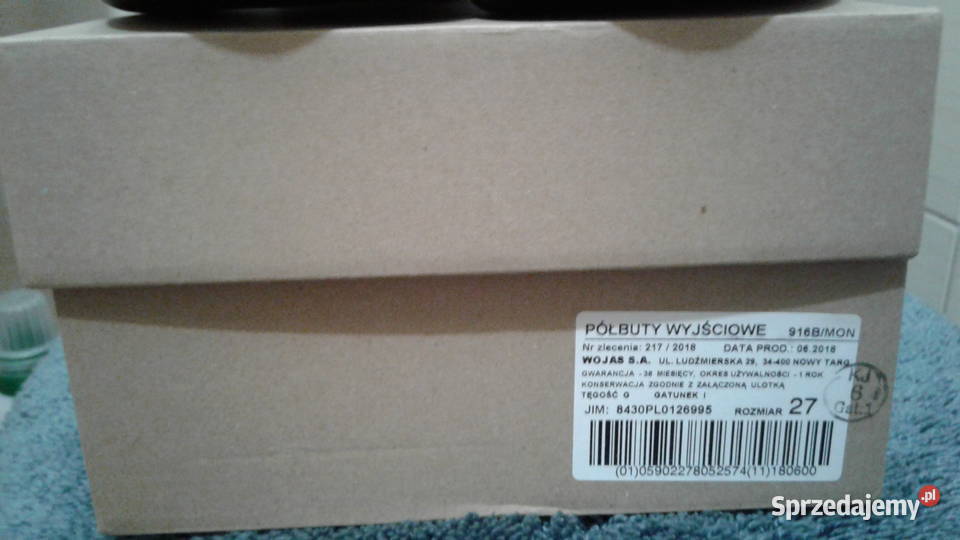 Półbuty wojskowe wyjściowe nowe WOJAS 916B 27 skóra