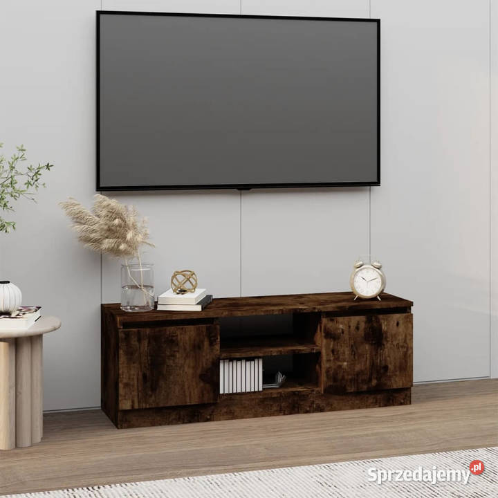 Szafka pod TV z drzwiczkami przydymiony dąb