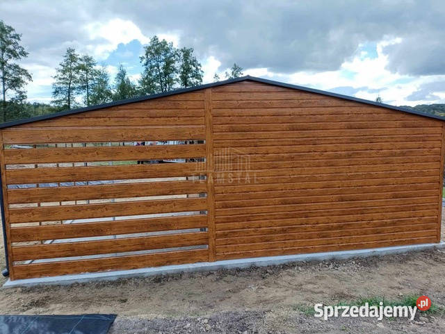 Garaż blaszany 5x6m wiata 4m Brama uchylna drzwi Sprzedaż Jelenia Góra