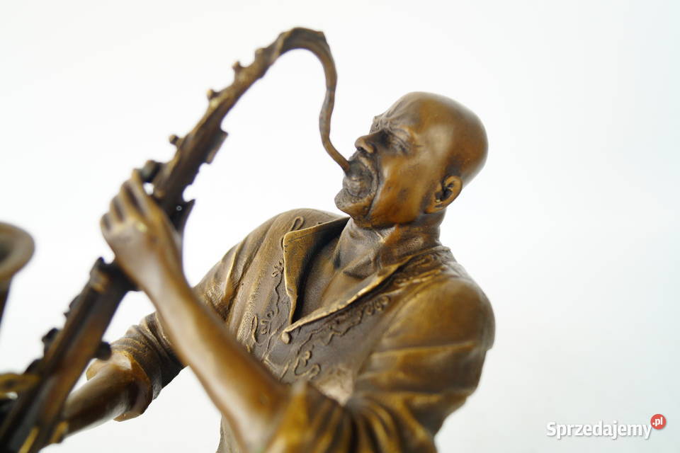 Figura z brązu grajek muzykant dekoracja rzeźba Gizałki