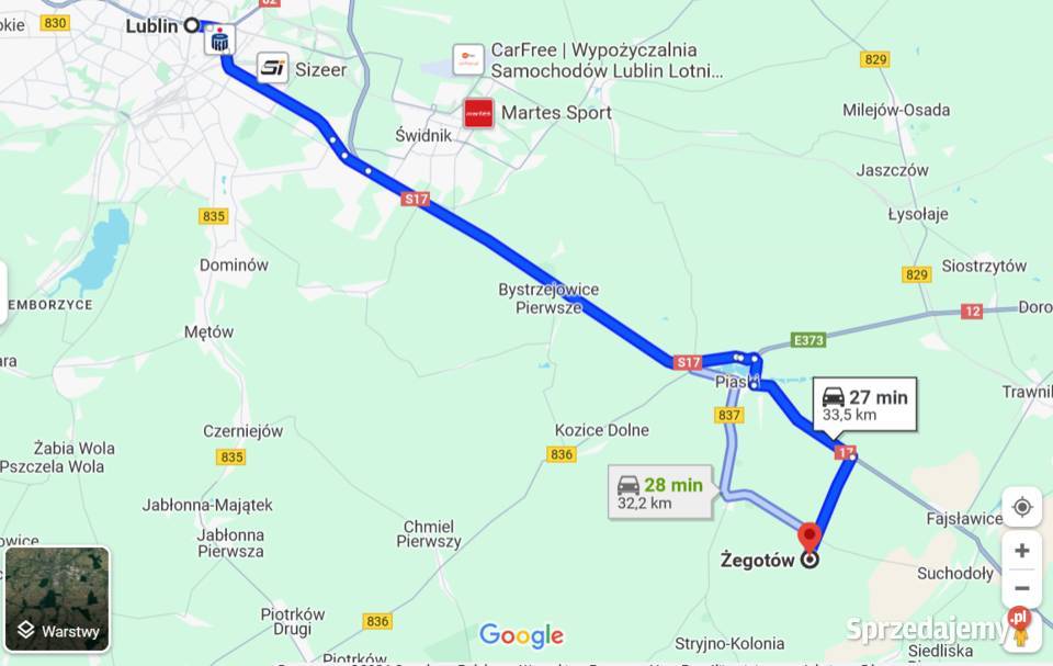 Niedroga działka budowlana 10ar w miejscowości Żegotów