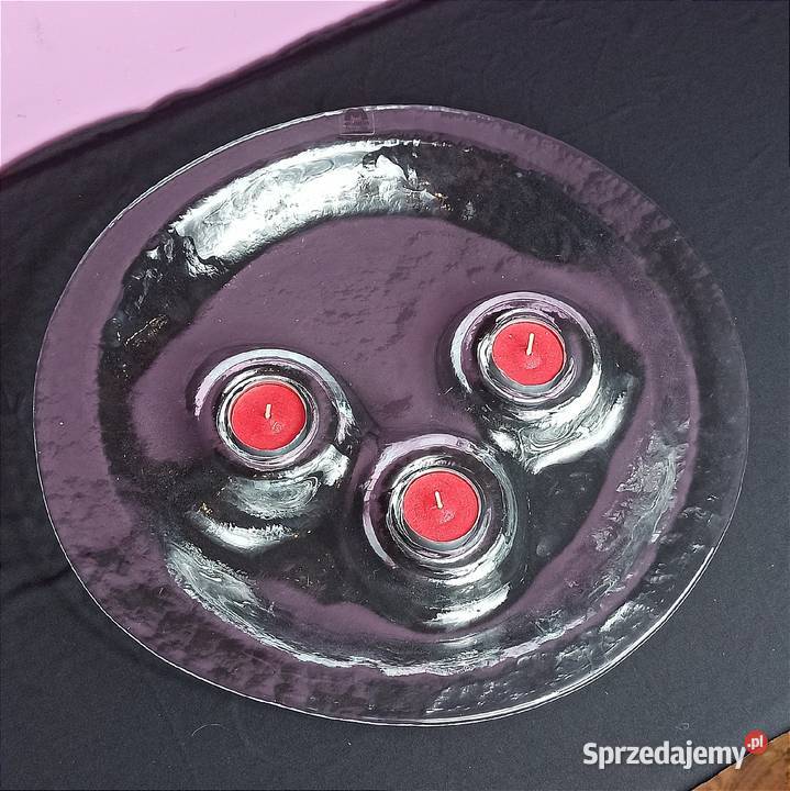 Finlandia szkło artystyczne MUURLA świeczniktaca przezroczysty Jasień