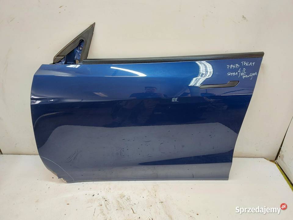 TESLA MODEL Y 2024r DRZWI LEWY PRZÓD NIEBIESKI