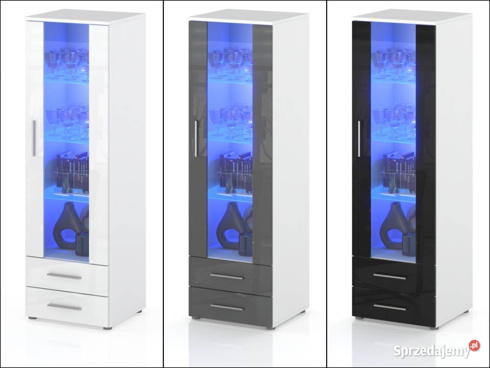 Komoda Witryna Szafka Słupek 2 Szuflady Salon 54cm Szafy i garderoby Elbląg