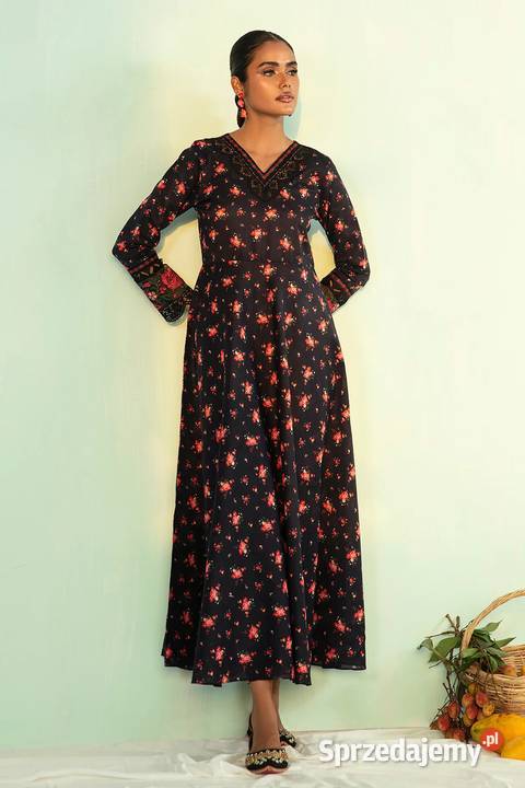 Komplet długa sukienka maxi spodnie M 38 bawełna Szczecin