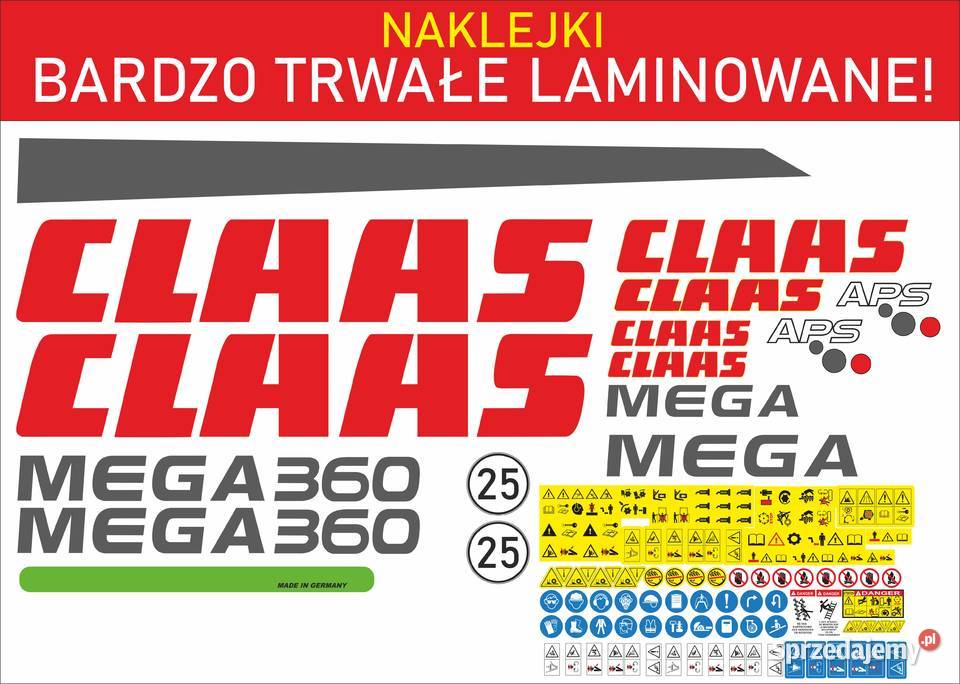 Naklejki Claas mega 360 i inne modele mega mocne Bydgoszcz
