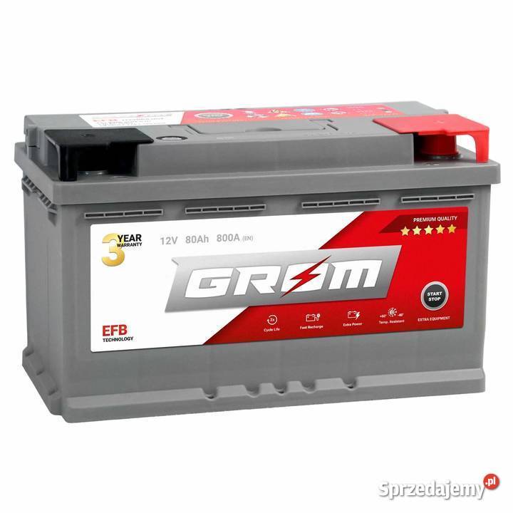 Akumulator GROM EFB STARTSTOP 80Ah 800A Prawy Pabianice