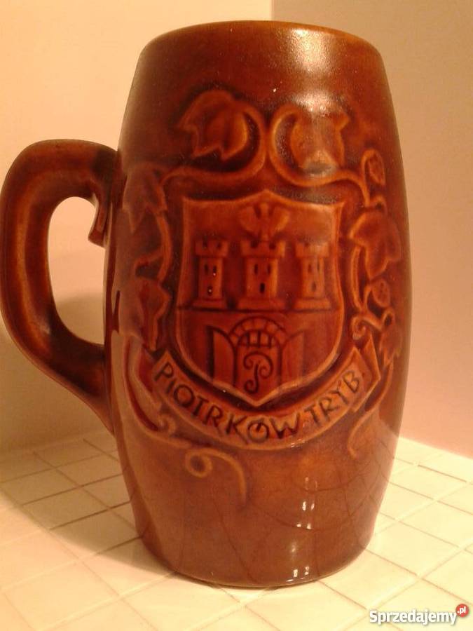 kufel pamiątkowy ceramika Sieradz