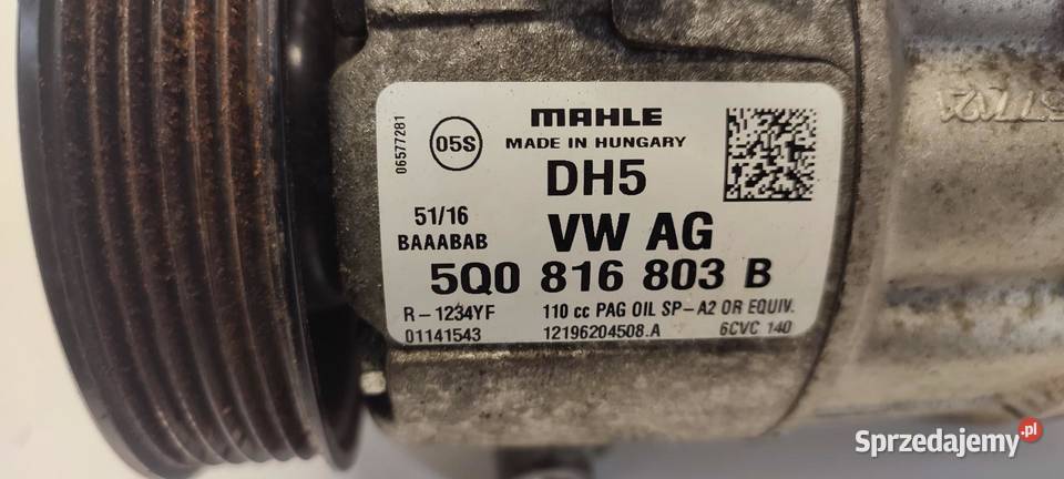 SKODA YETI SPRĘŻARKA KLIMATYZACJI 5Q0816803B Kompresory klimatyzacji dolnośląskie