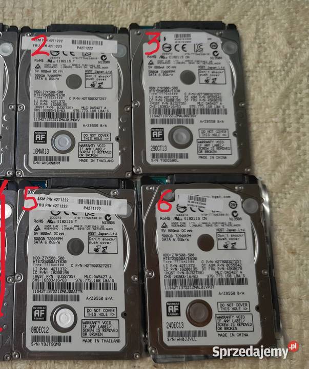Dysk twardy 25 HGST HTS725050A7E630 500GB Wieliczka