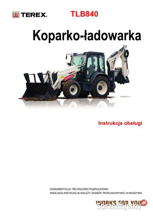 Instrukcja obsługi Terex TLB840 DTR Szamotuły sprzedam