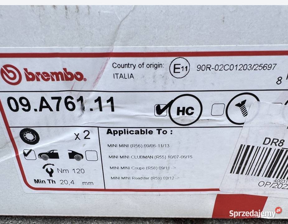 Nowe Tarcze hamulcowe 2 Przod MINI R56 Brembo Warszawa