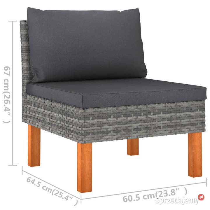 3osobowa sofa ogrodowa z poduszkami polirattan Zestawy mebli ogrodowych mazowieckie Warszawa
