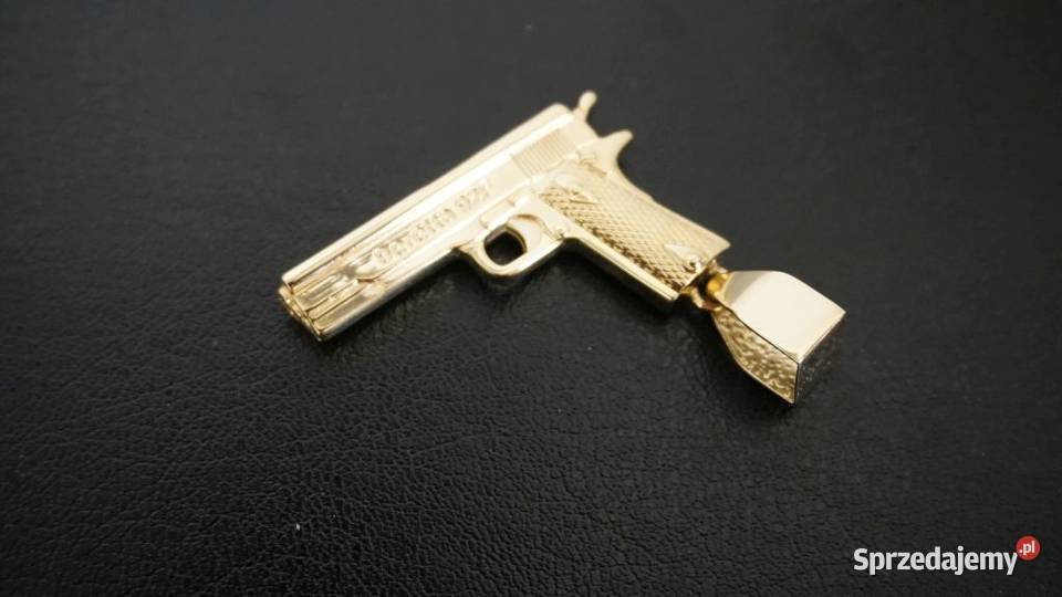 ZŁOTY WISIOREK ZAWIESZKA PISTOLET 20G Biżuteria Warszawa