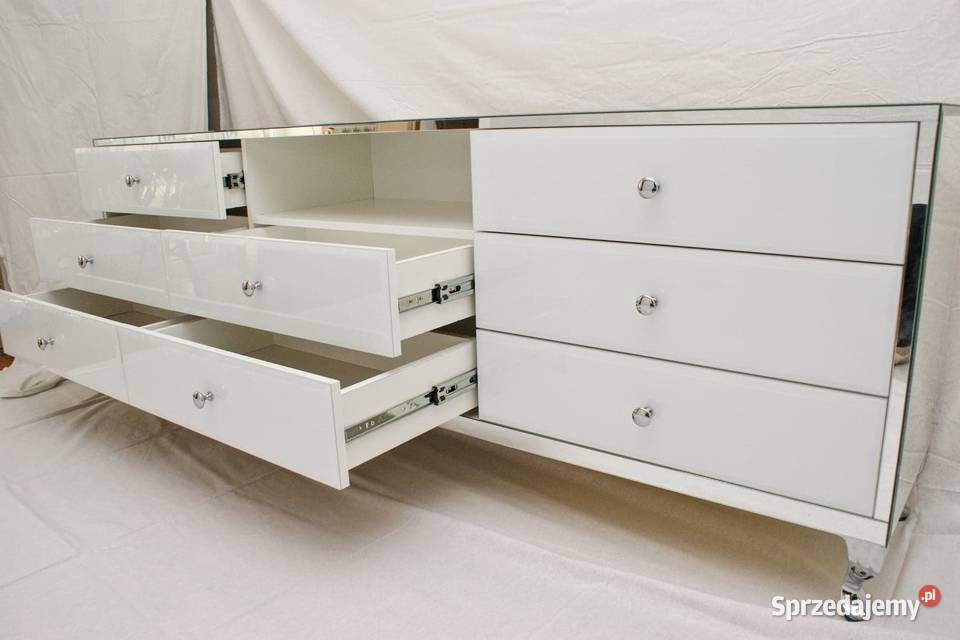komoda lustrzana komoda ze szkla glamour Kępno