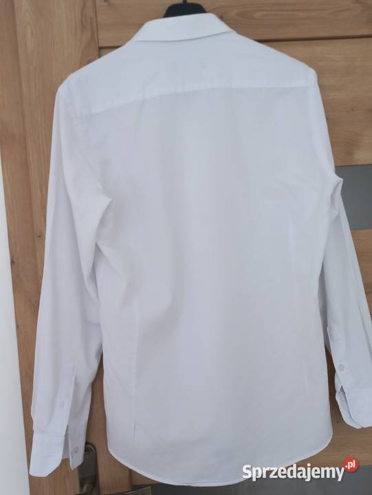 Biała koszula męska MAGRA Slim Fit M elegancka Rozmiar M Odzież wyjściowa wielkopolskie Koło