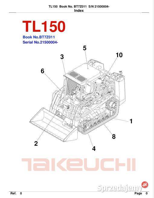 Takeuchi TL150 instrukcja naprawy katalog cześci Kielce sprzedam
