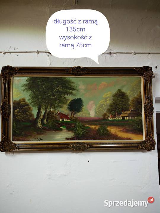 Stary obraz w pięknej ramie Sandomierz